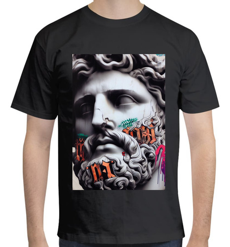 Playera Diseño Grafitti Escultura Griega Rostro - Moda