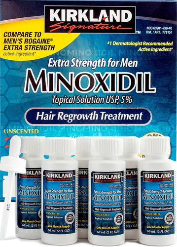 Imagen 1 de 7 de Minoxidil Kirkland 5% Solución Tópica 6 Meses *ml*