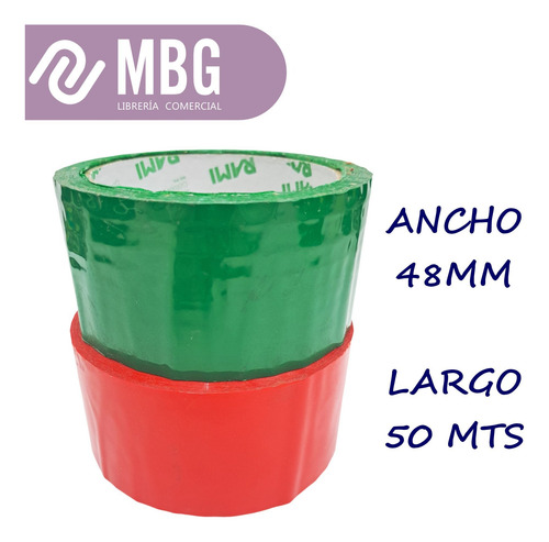 Cinta Adhesiva De Embalaje Color 48mm X50m Pack 2u