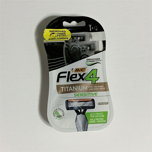 Bic Flex 4 Titanium Sensitive. C/3 Rastrillos Desechables