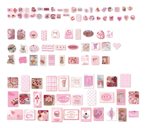 Papel Decorado + Stickers Para Scrapbook Diferentes Diseños Rosa Pink Diary