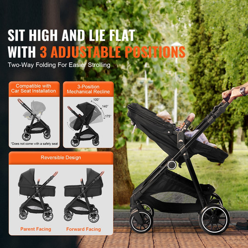 Carreola Bebe Con Portabebe Carriola Baston Negro 3 Ajuste