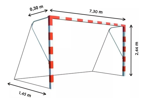 Redes De Arco De Futbol Once 7,3 X 2,44 El Par Futbol 11