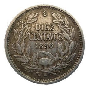 Moneda Chile 10 Centavos 1896 Plata 0.835(x1158 