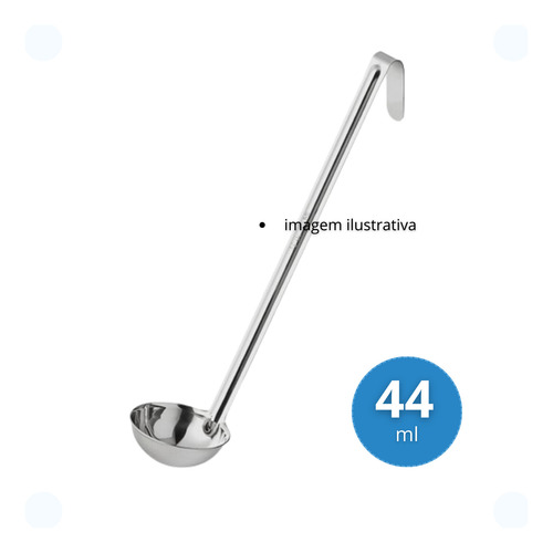Concha Com Medida 44 Ml Em Aço Inox Profissional De Cozinha