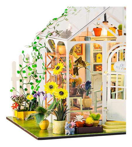 Casa De Muñecas En Miniatura De Madera Para Hacer Y Maceta