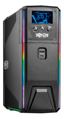 Ups Tripplite Gamer 1000va 600w, Lcd, Rgb, Usb. Color Gris Oscuro