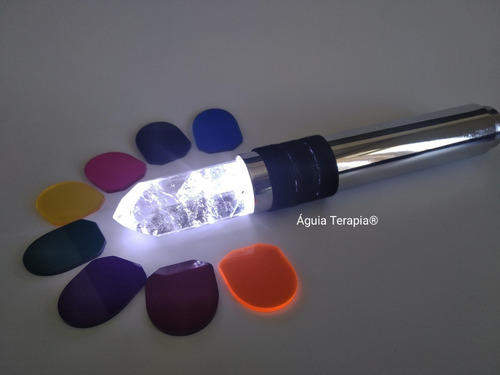 Imagem 3 de 10 de Bastão Cromoterapia Cristal Quartzo + Pêndulo Egípcio Lastro