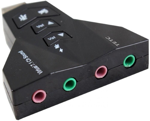 Tarjeta De Sonido 7.1 Usb Con Control De Volumen Doble Sonid