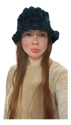 Bucket Hat Gorro Invierno Piluso Negro Ml Covered Smooth