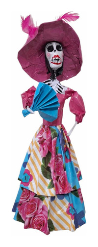 Catrina De Papel Mache Artesania Mexicana 30 Cm 