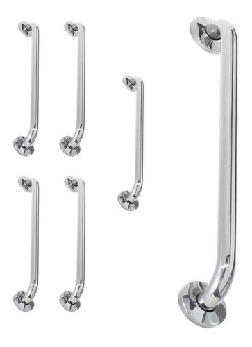 Alça Apoio 40cm Inox Barra Kit 5 Unidades Cadeirante Idoso