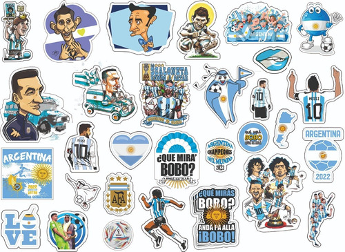 Stickers Selección Argentina Campeón Mundial Calcos Termos