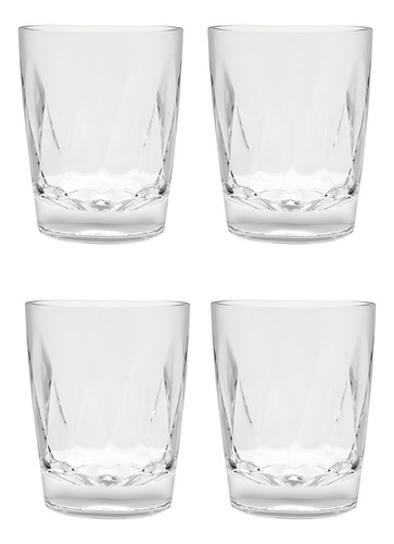 Kit 4 Copos Whiskey 400ml Alta Qualidade E Resistência. Cor Transparente