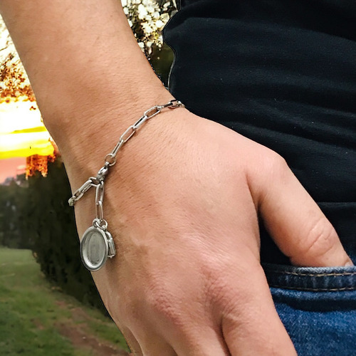 Pulseira Cadeia Consagração Nossa Senhora Do Guadalupe Inox