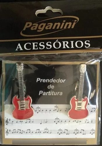 Paganini Prendedor Partitura Clipets Guitarra Ppt083 Metal