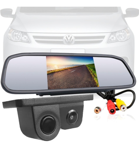 Kit Estacionamento Sensor Camera Retrovisor Lcd Vw Gol