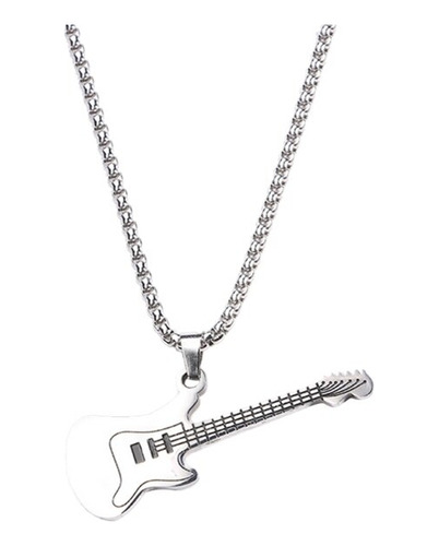 Colgante De Guitarra De Música Rock De Acero Para Silver