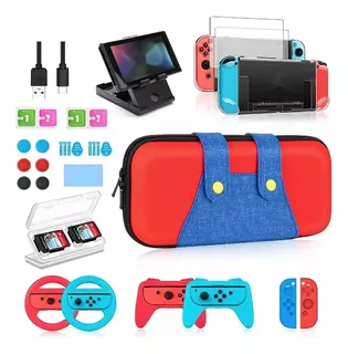 Estuche Accesorios Para Nintendo Switch Oled 28pzs Con Funda