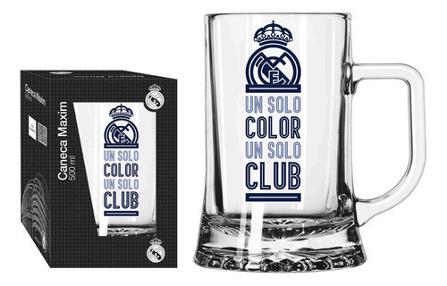 Caneca Personalizada De Chopp E Cerveja 500 Ml Real Madrid Cor Transparente Nome Do Desenho Real Madrid