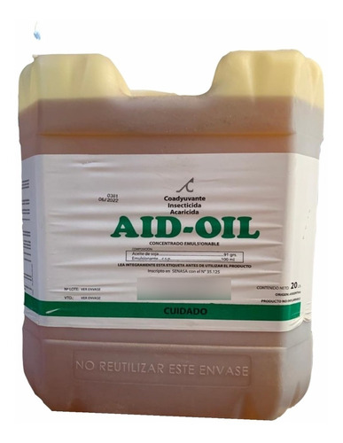 Aceite Vegetal 20l Aditivo Mojante Detergente Agricola