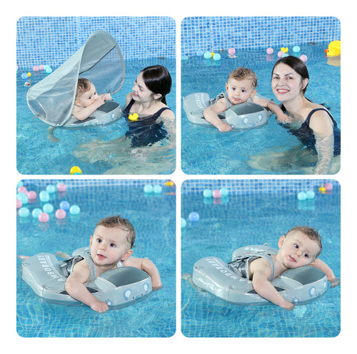 Flotador De Natación Con Toldo Para Bebés De 3 A 24 Meses