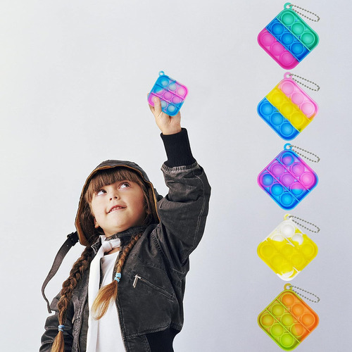 120 Piezas Mini Pop Bubble Fidget Toys, Llavero De Silicona