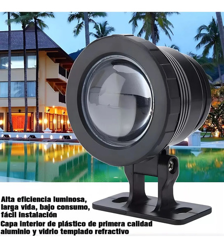 Lámpara Led Rgb Sumergible Reflector Ca 85-265v 10w