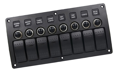 8 Panel De Interruptores Universal 12v 120w Indicador Con