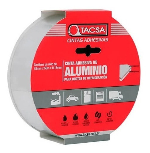 Cinta De Aluminio Adhesiva 48mm X 50m Refrigeracion