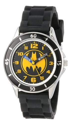 Reloj Analógico Batman Kids Con Carcasa Plateada Bisel Negro
