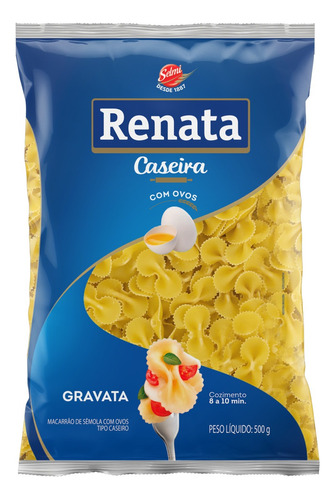 Macarrão de Sêmola com Ovos Caseiro Gravata Renata Pacote 500g