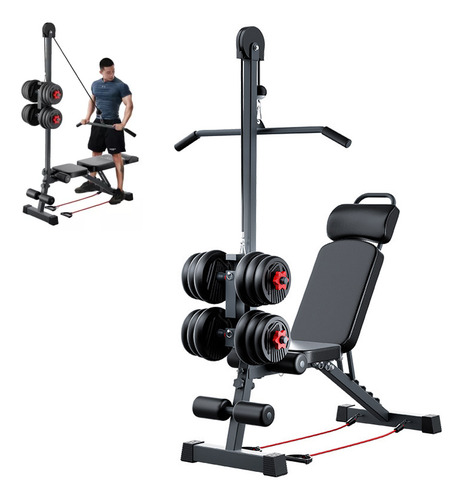 Banco Pesas Multiposiciones Plegable Ajustable Gym Ejercicio