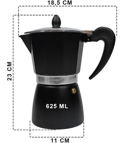 Imagem 2 de 4 de Cafeteira Italiana 9 Xícaras 625ml Pt - Hauskraft