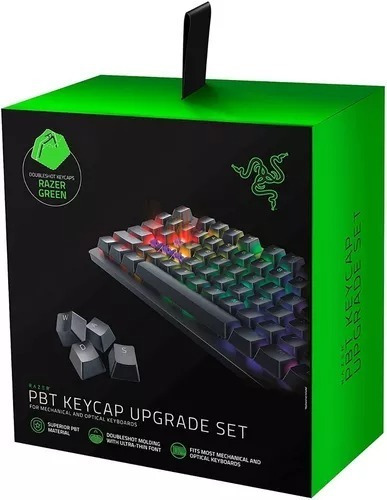 Keycaps Razer Pbt Green + Cable2