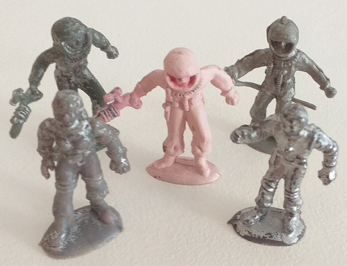 Imagen 6 de 6 de Lote X 5 Astronauta Soldadito Figura Muñeco Retro Vintage