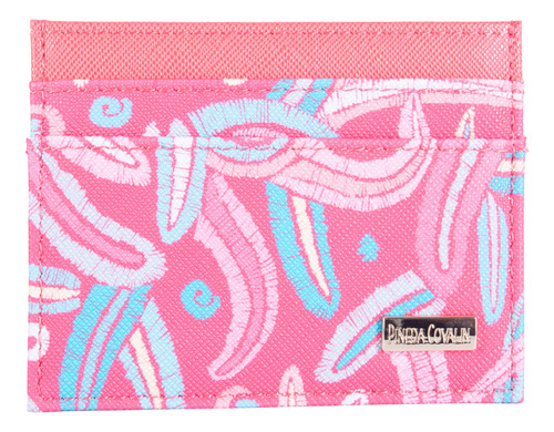 Tarjetero Kuxtal Pineda Covalin Diseño Quetzalcóatl Color Coral