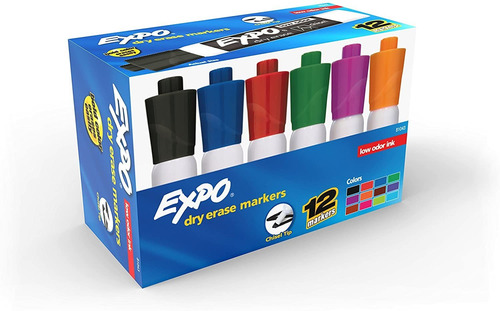 Marcador Rotulador Expo Borrado En Seco Surtidos 12-pack