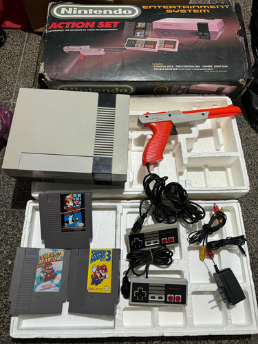 Nintendo Nes Action Set En Caja Con Trilogía De Super Mario