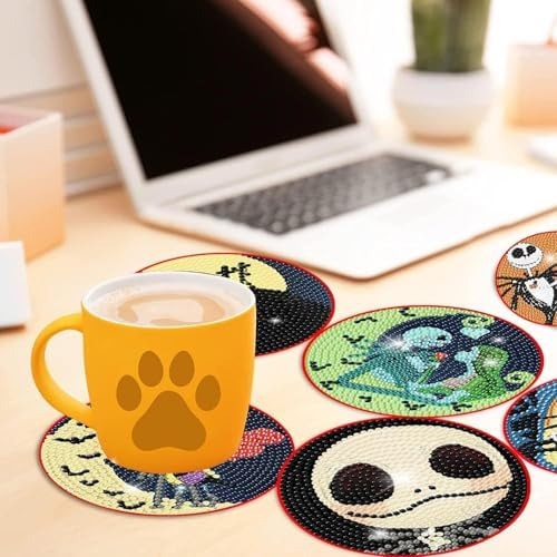 8 Posavasos Con Diseño De Diamantes De Pesadilla Antes De Na