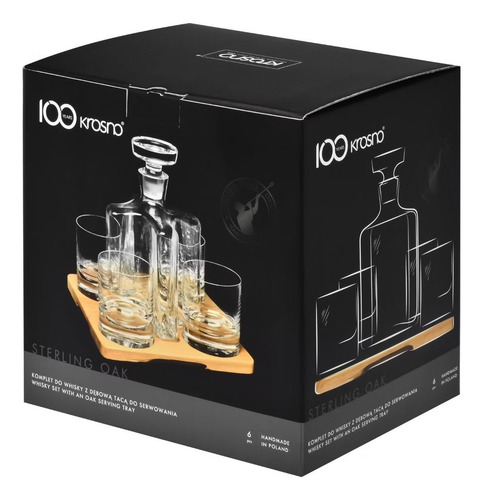 Set De Whisky 1 Botellon + 4 Vasos Cristal Krosno Sterling