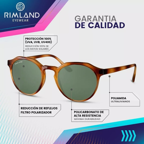 Imagen 7 de 9 de Anteojos Lentes De Sol Rimland Blink Tostado