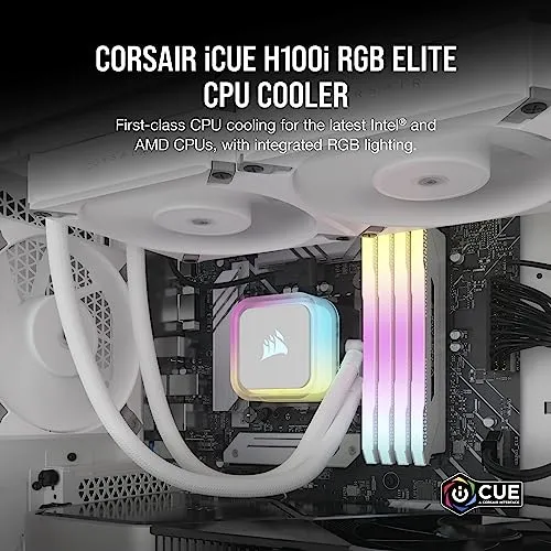 Cooler Cpu Corsair Icue H100i Rgb Elite 240mm Aio - Blanco
