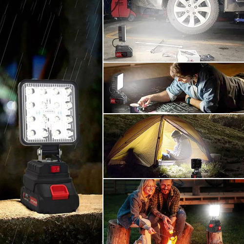 Auxtoo Linterna Lamparas Led Recargable Luz Trabajo Y Camping 4 Inch Negro Lampara Recargable Batería Para Construcción,Seguridad,Exteriores