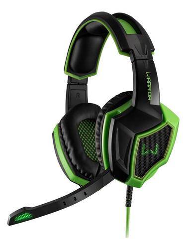 Headset Warrior Gamer Multilaser Usb 7.1 Preto E Verde Fone