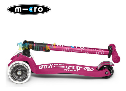 Monopatín 4 Ruedas Maxi Micro Deluxe Plegable Con Luces Led