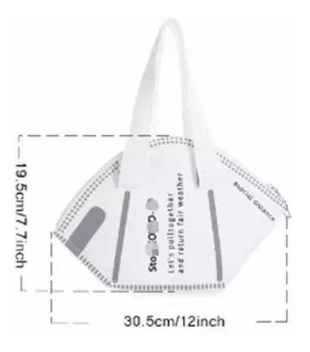 Imagen 2 de 7 de Bolsa De Mano Pequeña Tipo Cubrebocas Kn95