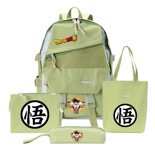 Pack De 4 Mochilas Escolares De Anime Con Diseño De Dragon B