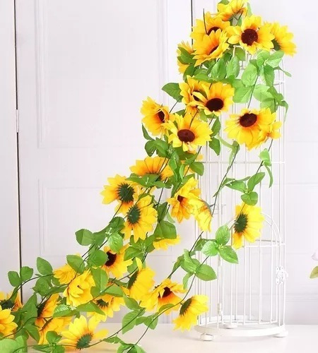 Plantas Artificiales Colgantes Girasoles Gurinaldas