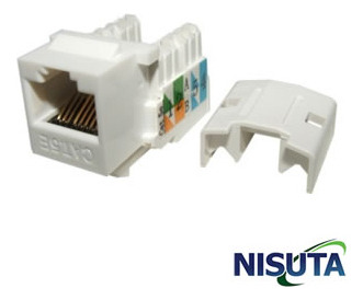 Conector Jack Rj45 C5e Blanco Nisuta